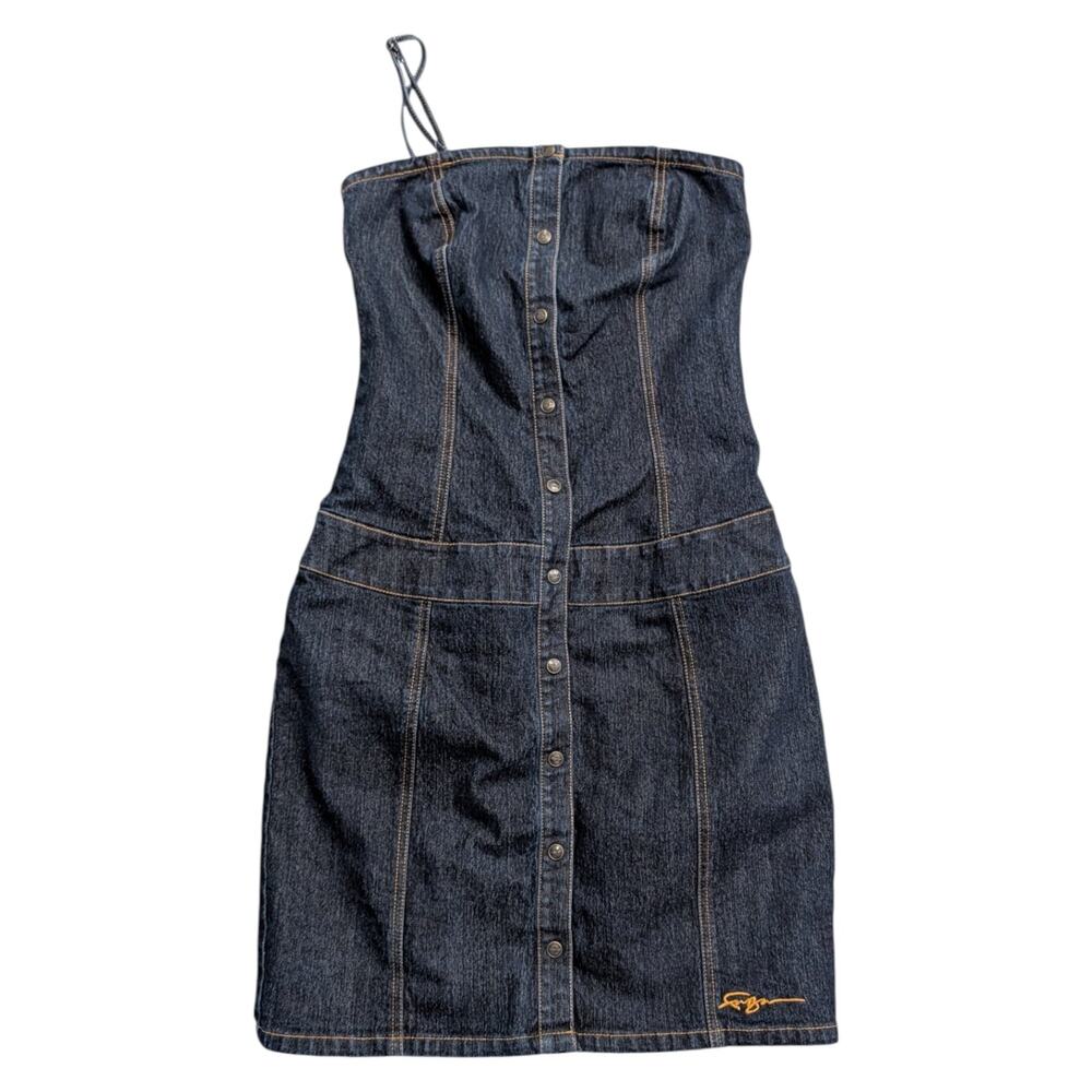 Y2K Women's FUBU Denim Fitted Dress